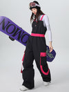 Women's Searipe ChillFlex Strap Accent Baggy Snow Bib Overalls Pants