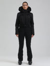 Women's Gsou Snow Mountain Chic Faux-Fur Trim Flare Ski Suit