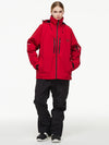 Women's Arctic Queen Mountain Windbreaker Thermal Snow Suits with Overalls Bibs