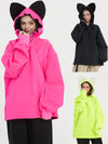 Women's Doorek Fluffy Cute Waterproof Fleece Snow Hoodie - Cat Ears Decoration